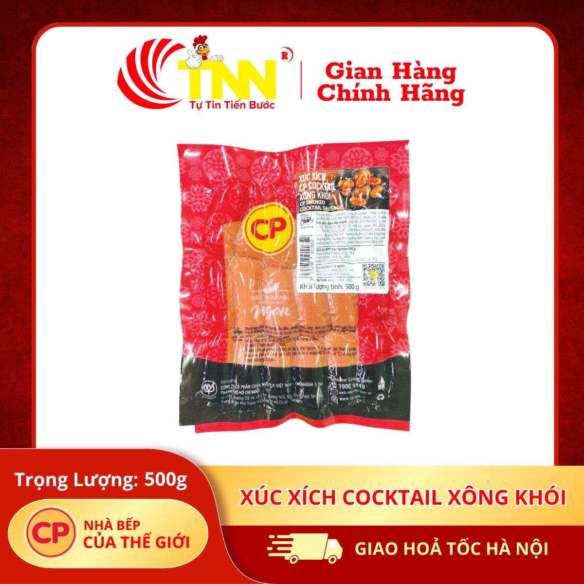 Xúc xích Cocktail xông khói 500g