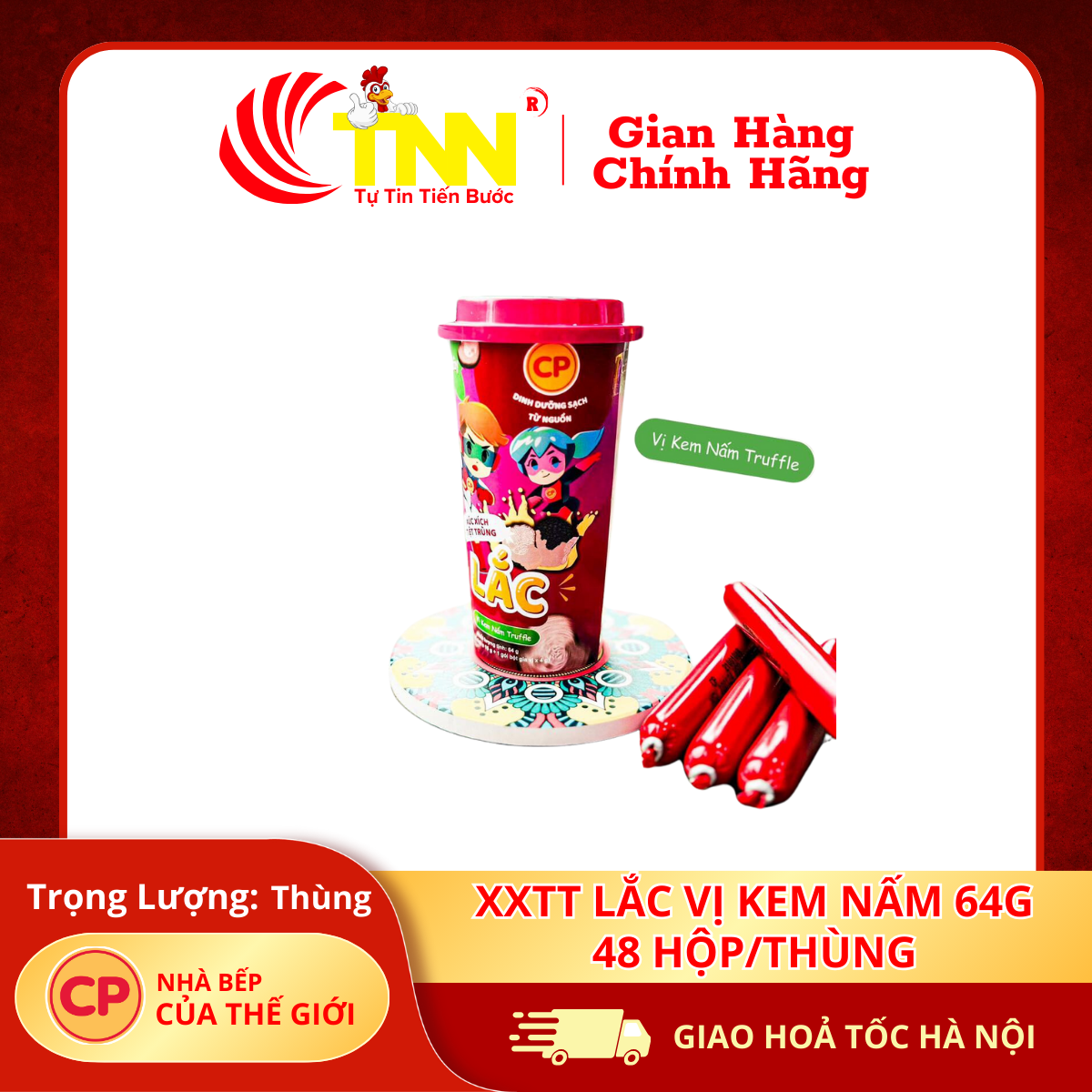 XXTT Lắc Vị Kem nấm 64g - 48 hộp/thùng