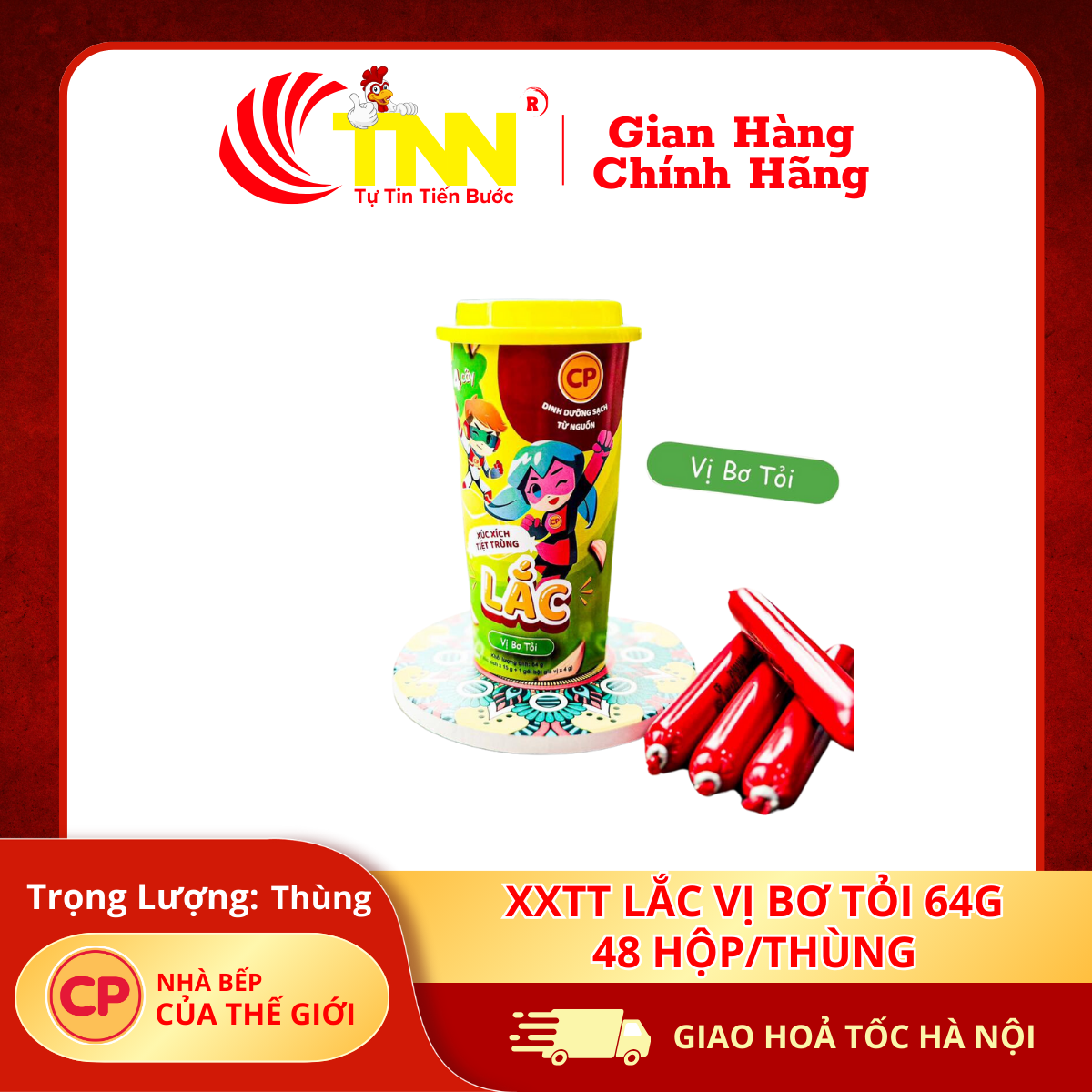 XXTT Lắc Vị Bơ tỏi 64g - 48 hộp/thùng