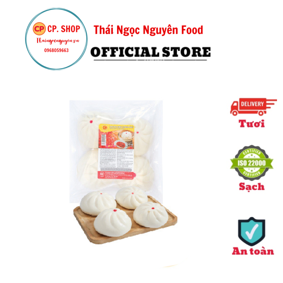 Bánh Bao Sữa Nhân Thịt Heo Xá Xíu 500G (4 cái)