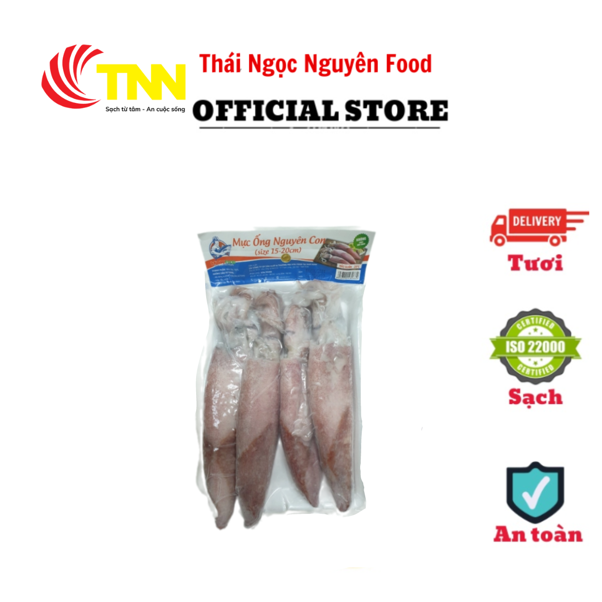 Mực Ống Nguyên Con (size 15-20cm)