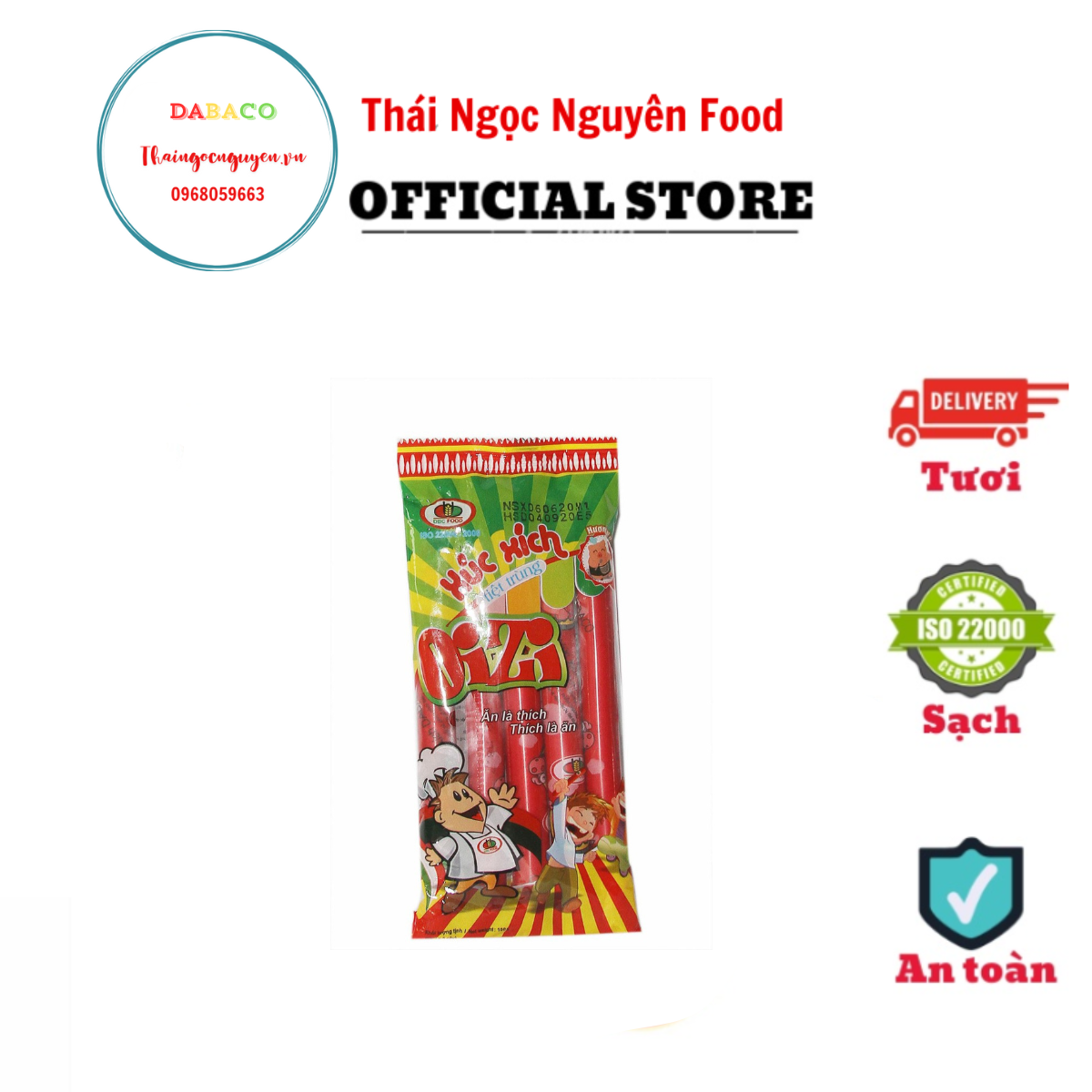 Xúc Xích Tiệt Trùng Hương Vị Heo 100G Dabaco