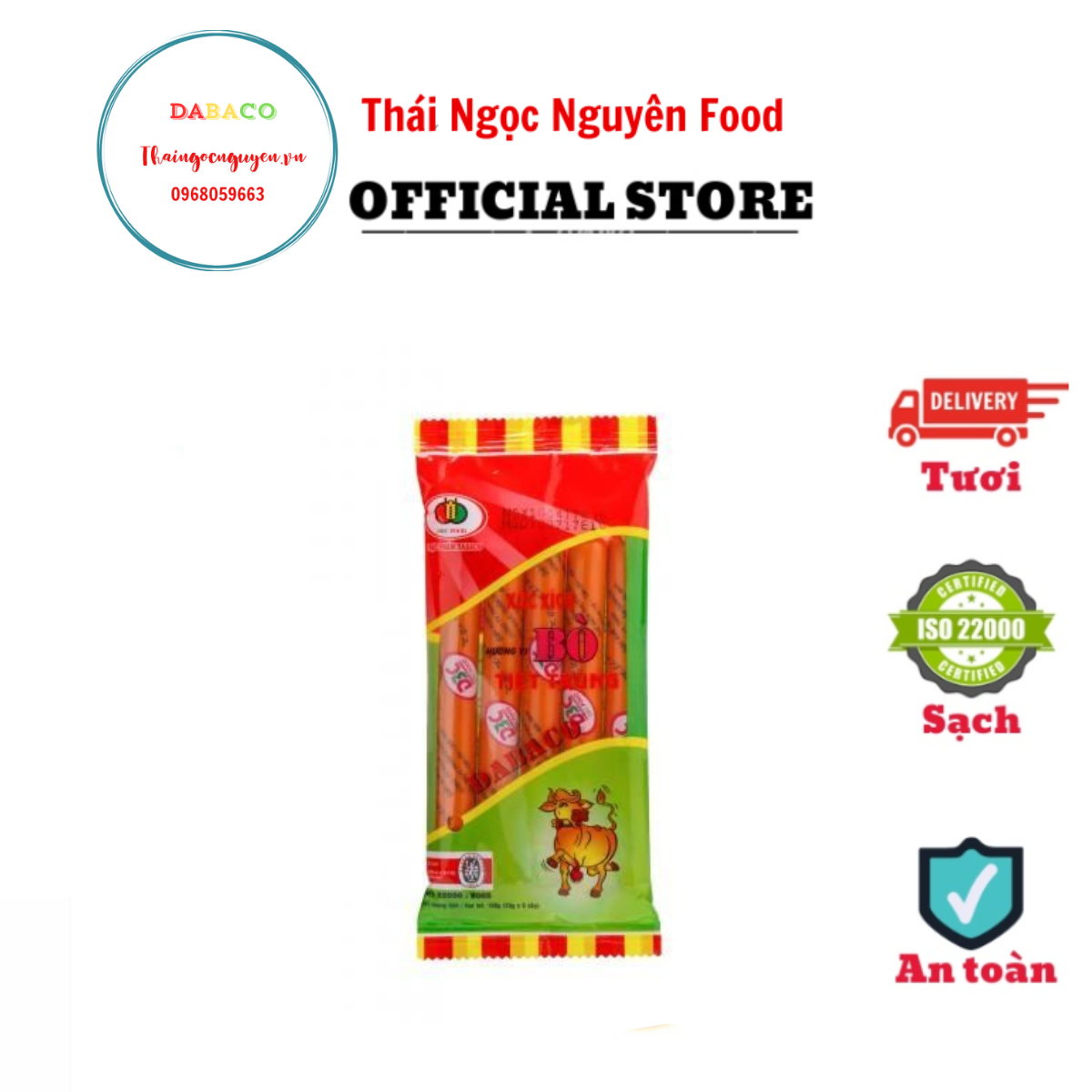 Xúc Xích Tiệt Trùng Hương Vị Bò 150G Dabaco