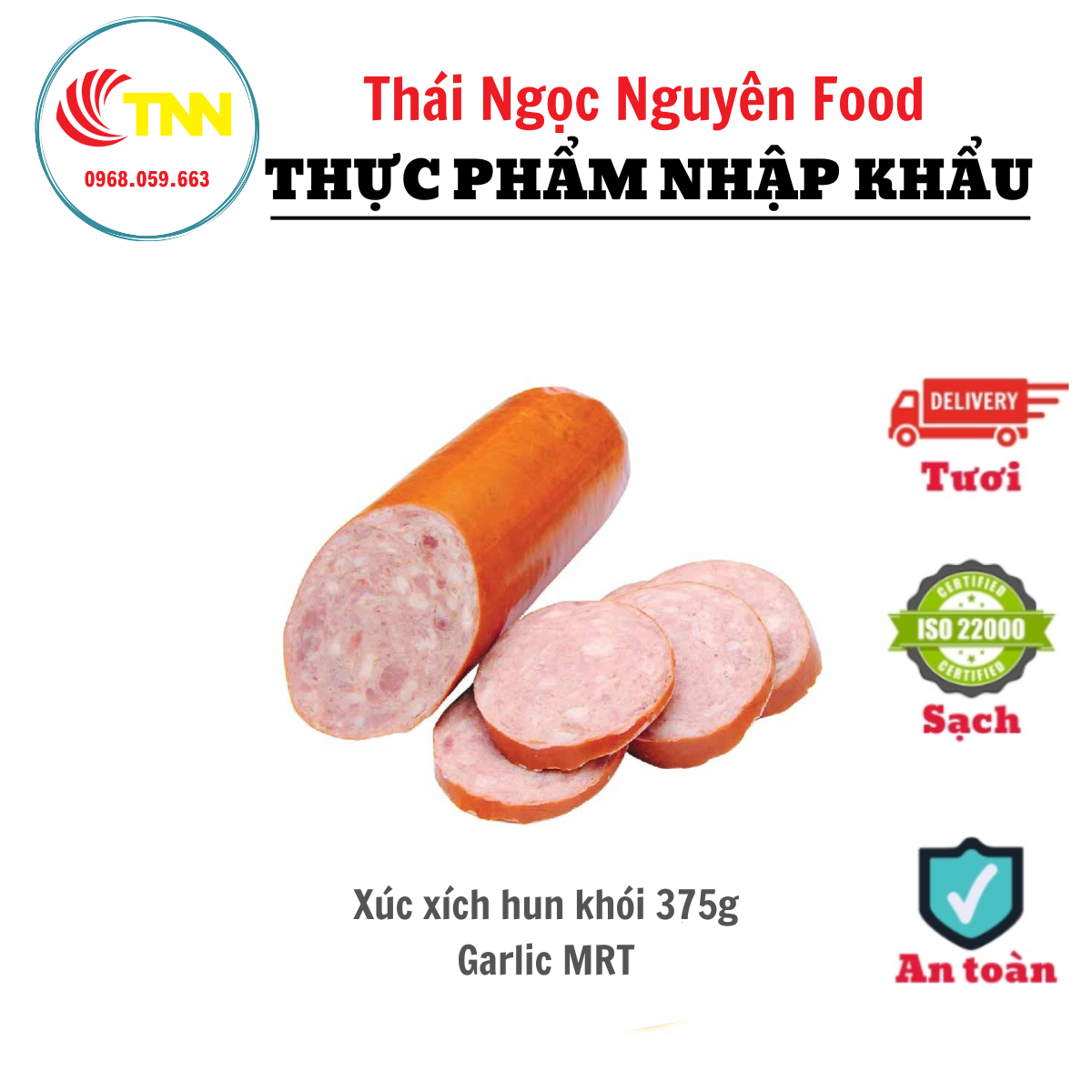 Xúc Xích Hun Khói 375G Garlic MRT