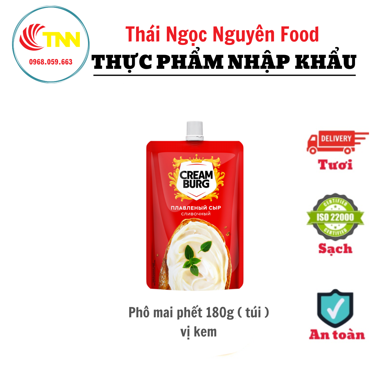 Phô Mai Phết 180G ( túi ) Vị Kem