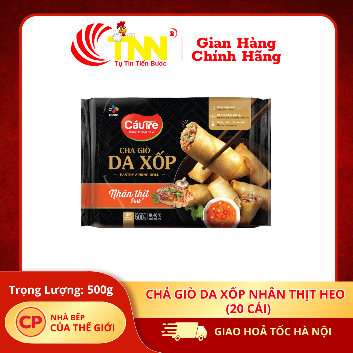 Chả giò da xốp nhân thịt heo 500g (20 cái) ĐL