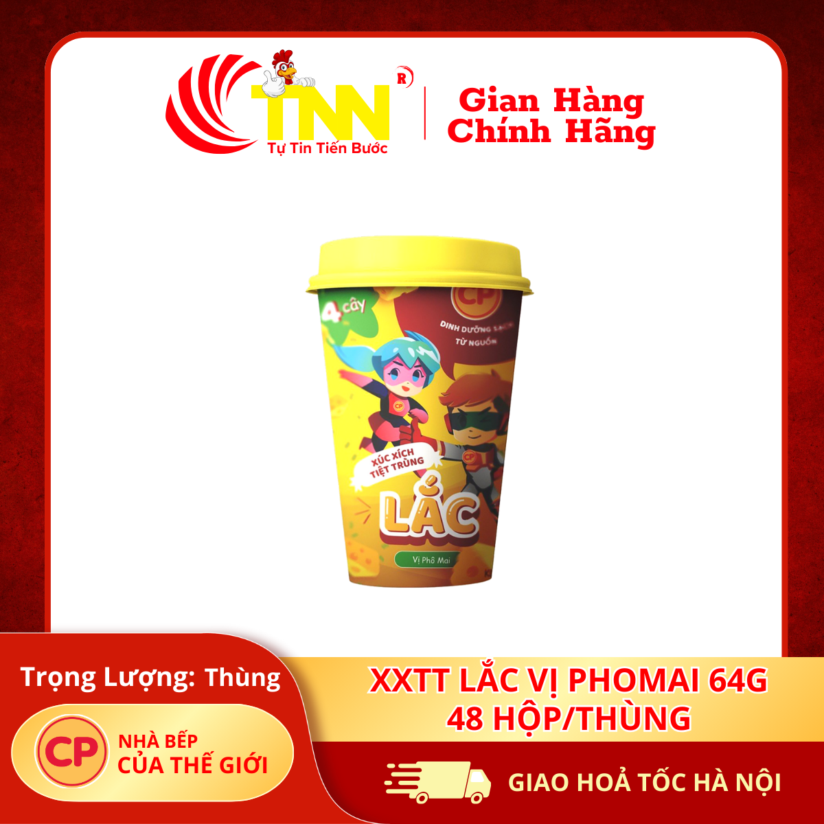 XXTT Lắc Vị Phomai 64g - 48 hộp/thùng