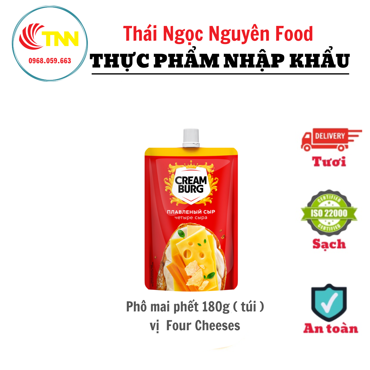 Phô Mai Phết 180G ( túi ) Vị Four Cheeses