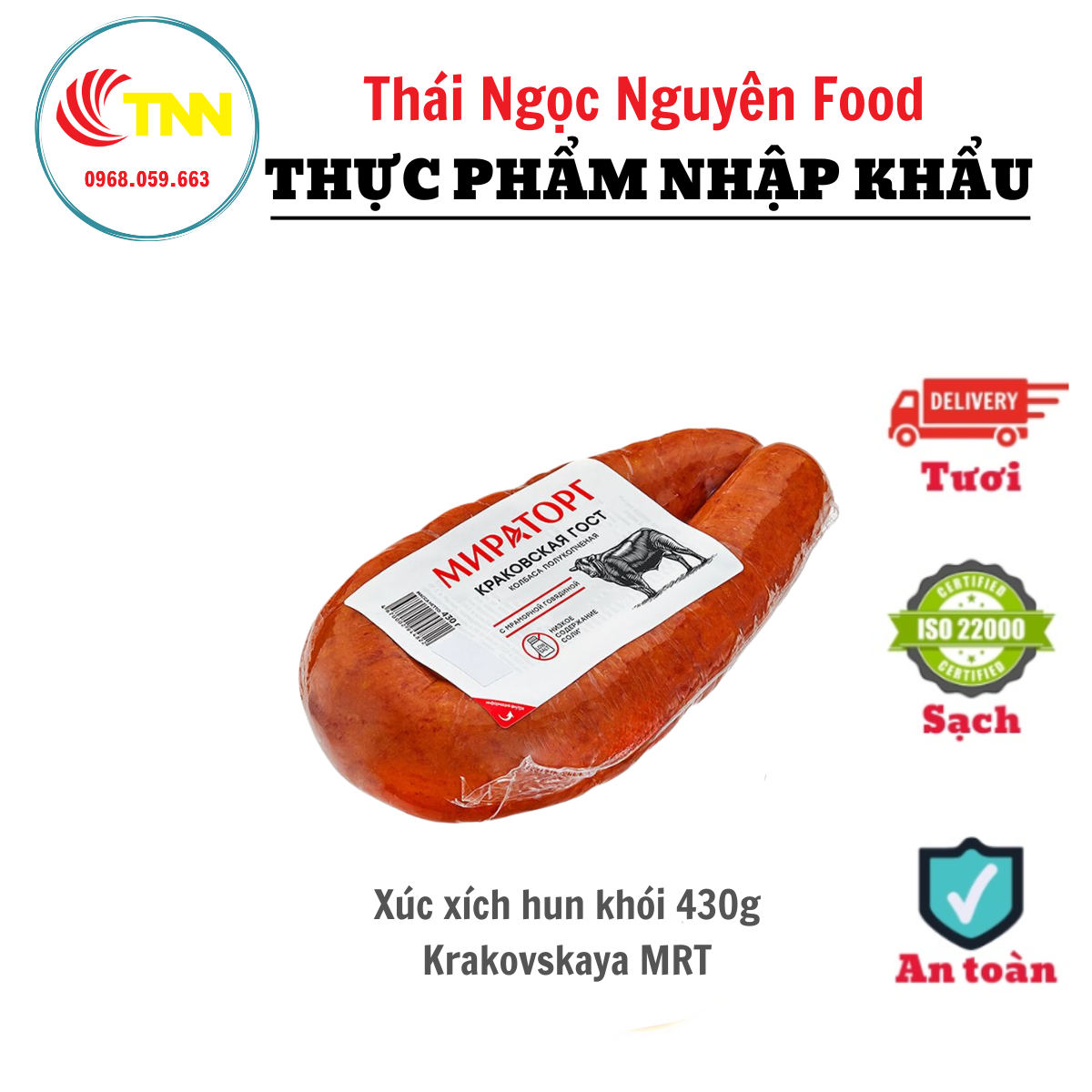 Xúc Xích Hun Khói 430G Krakovskaya MRT