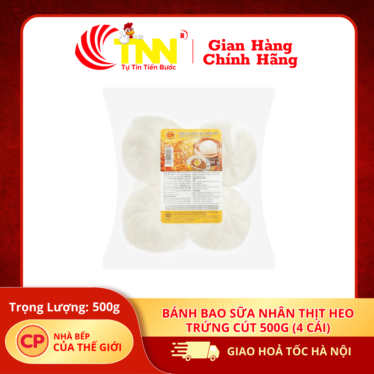 Bánh bao sữa nhân thịt heo trứng cút 500g (4 cái)