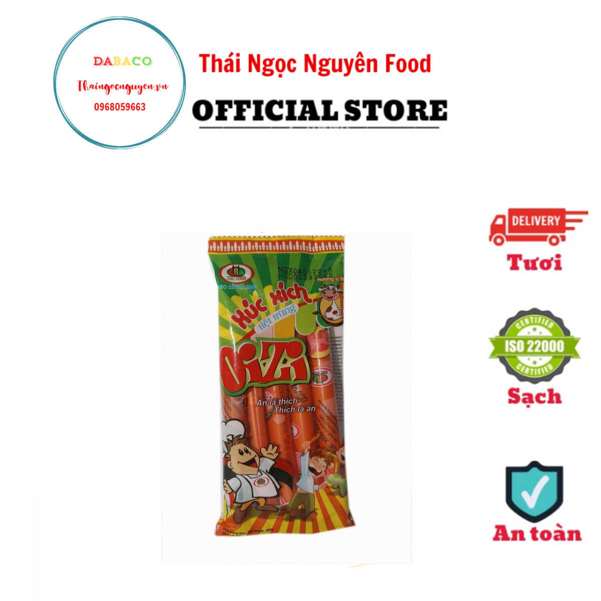 Xúc Xích Tiệt Trùng Hương Vị Bò 100G Dabaco