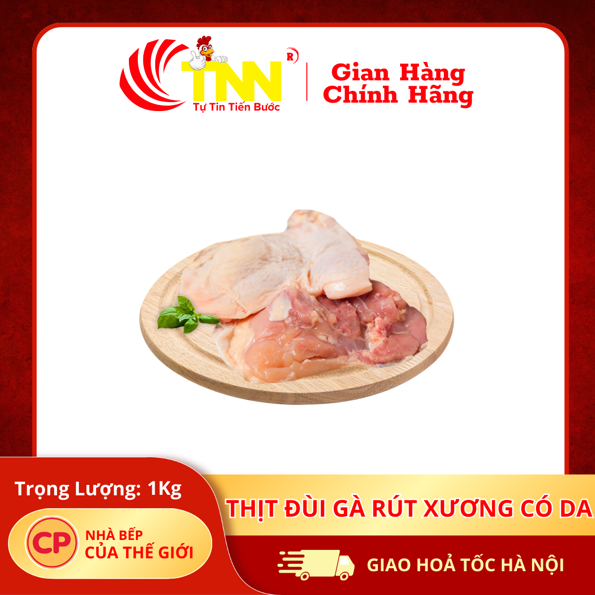 Thịt đùi gà rút xương có da